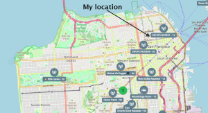 Map of Meshcore repeaters in San Francisco