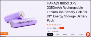 Hakadi 3350-mAh battery