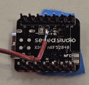battery pad on underside of nRF52840 processor board