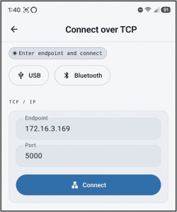 connect over TCP